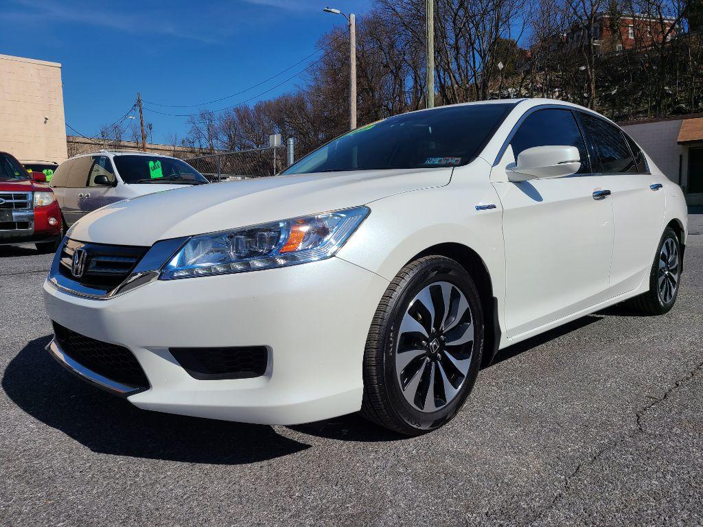 2015 WHITE HONDA ACCORD TOURING HYBRID (1HGCR6F76FA) with an 2.0L engine, Continuously Variable transmission, located at 7981 Paxton Street, Harrisburg, PA, 17111, (717) 561-2926, 40.261490, -76.749229 - Photo #0